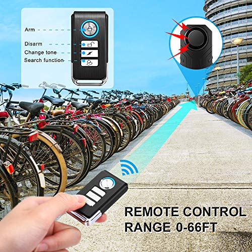 WSDCAM Alarma de bicicleta con mando a distancia 113 dB, res