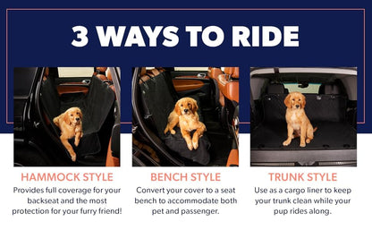 Protector de asiento trasero para perro, impermeable, a prue