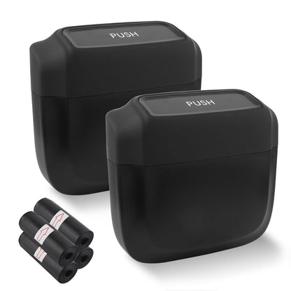 2 botes de basura para automóvil con tapa + 60 bolsas de bas