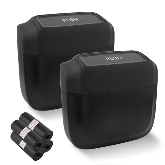 2 botes de basura para automóvil con tapa + 60 bolsas de bas