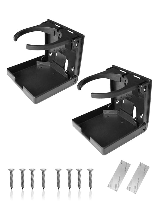 Portavasos plegable negro para barco, montado en la pared, a