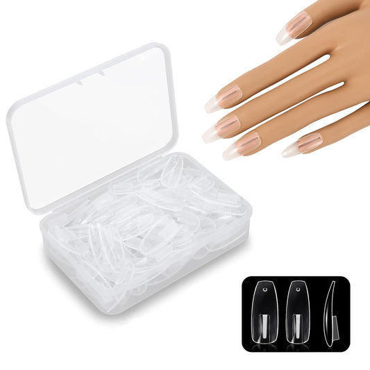 100 puntas de uñas acrílicas transparentes de repuesto, uñas