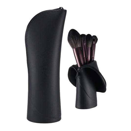 Estuche portátil para brochas de maquillaje, de piel sintéti