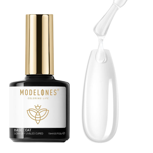 modelones Capa base de esmalte de uñas de gel, 0.3 fl oz con