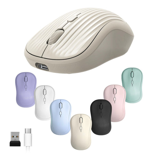 ONE-UP Ratón inalámbrico, 2.4G + Bluetooth, batería recargab