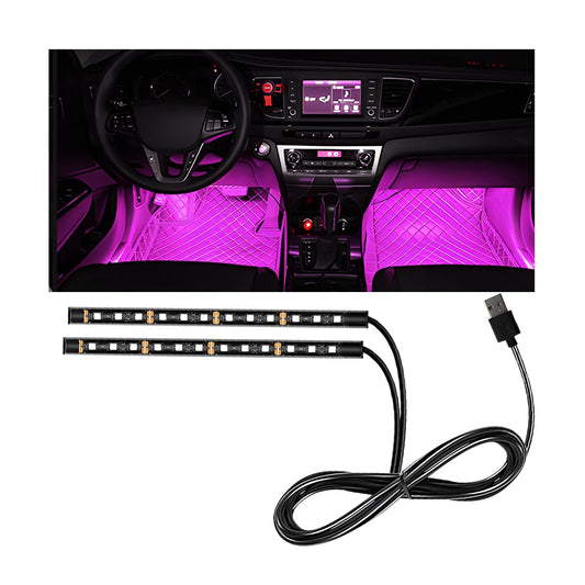 BELOMI Tira de luz LED para automóvil, 12 V, 24 luces LED RG