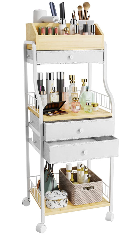 HapiRm Organizador de maquillaje de piso, organizador de maq