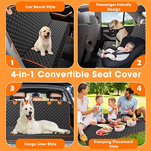 MIXJOY Funda de asiento para perro para asiento trasero, fun