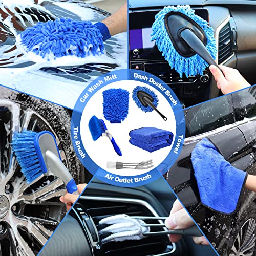 NIKCOSMK Kit de cepillo de lavado de automóvil de 62 pulgada