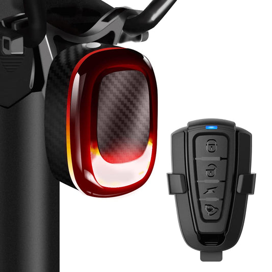 Luz trasera de bicicleta con alarma: luz trasera inalámbrica