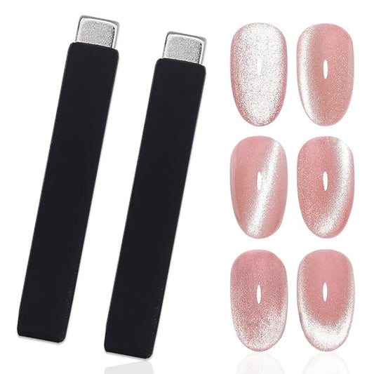 2 piezas de imán de ojo de gato para uñas, protector de sili