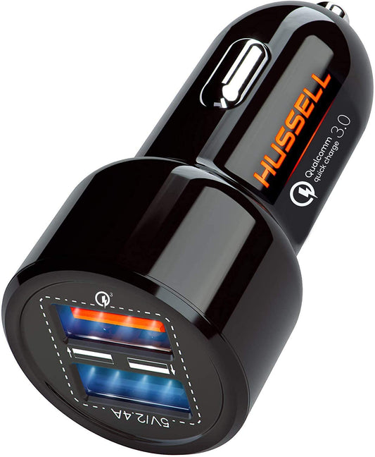 Hussell Adaptador de cargador de coche - USB 3.0 portátil co