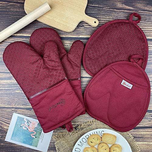 Yutat YUTAT - Juego de 4 soportes para ollas y guantes para