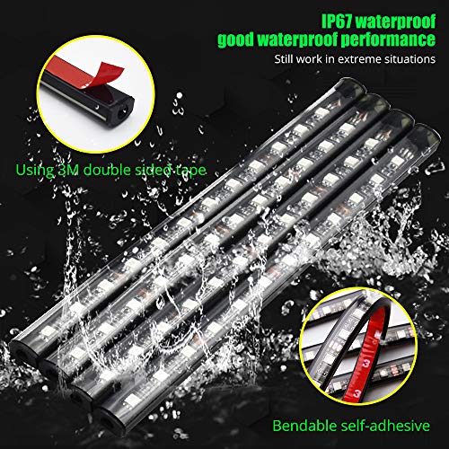 Luces LED para automóvil, 4 unidades, 48 luces LED RGB Bluet