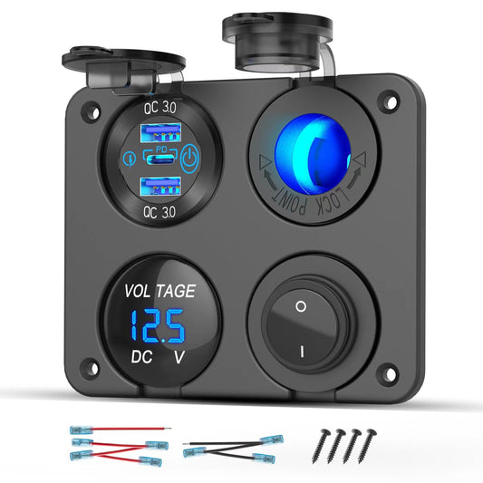 Enchufe USB de 12 voltios, accesorio RV de 12 V, panel de in