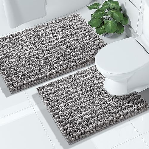Yimobra Juego de 2 alfombras de baño de felpilla extra suave
