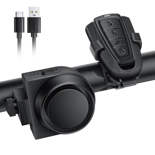 ONVIAN Rechargeable Bike Bell Bike Alarm with Wireless Remot