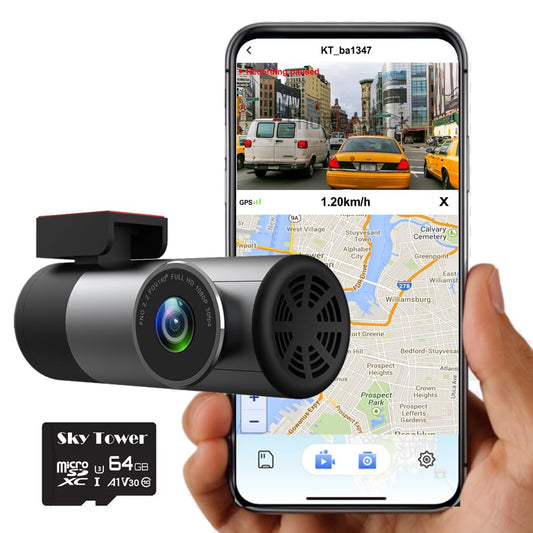 Cámara de tablero para automóviles, 2K+1080P, tarjeta SD de