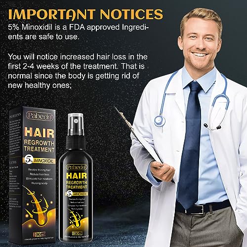 Suero de crecimiento del cabello de minoxidil al 5%, spray d