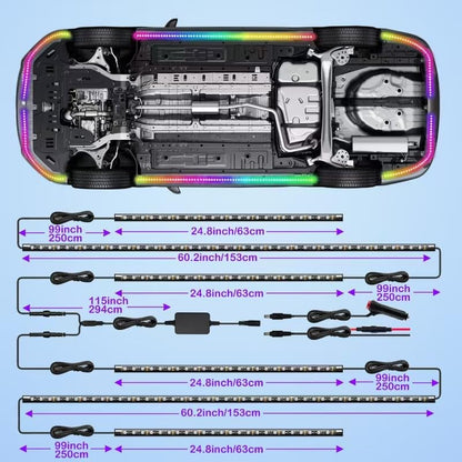 Underglow - Luces LED para automóviles, 6 luces LED intelige