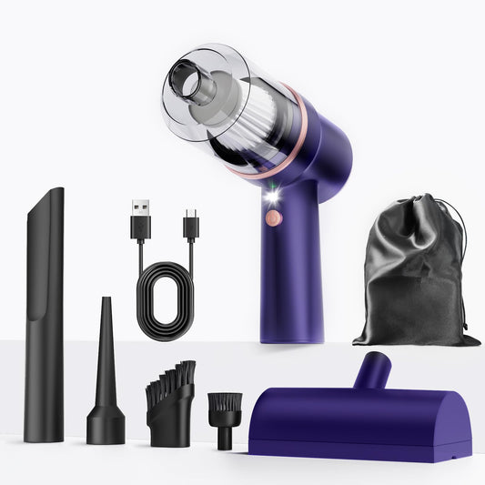 Aspiradora de mano con luz LED, aspiradora portátil de autom