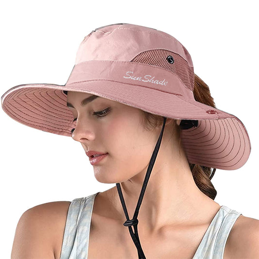 ZOORON Sombrero de safari para cola de caballo para mujer, a