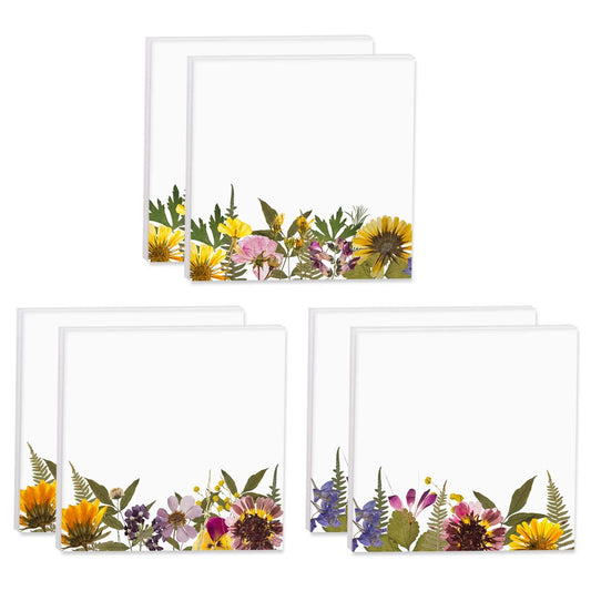 Wildflower - Bloc de notas adhesivas botánicas de 3 x 3 pulg