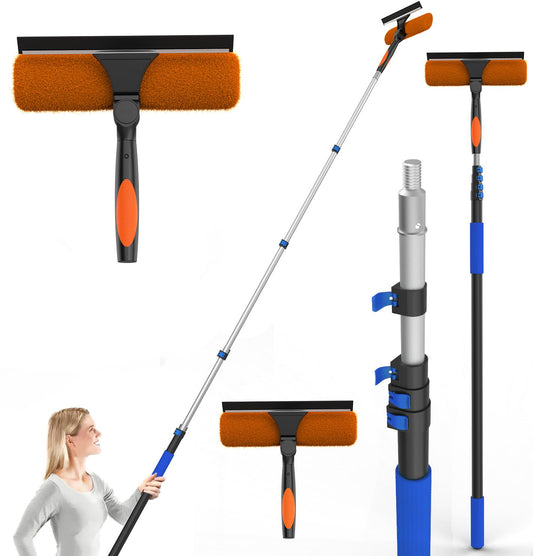 Kit de limpieza de ventana con poste de extensión telescópic