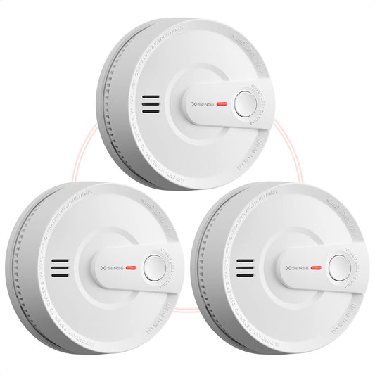 X-Sense Detector de humo, alarma de humo inalámbrica interco