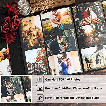 Ywlake - Álbum de fotos de 4 x 6 pulgadas con 500 bolsillos,