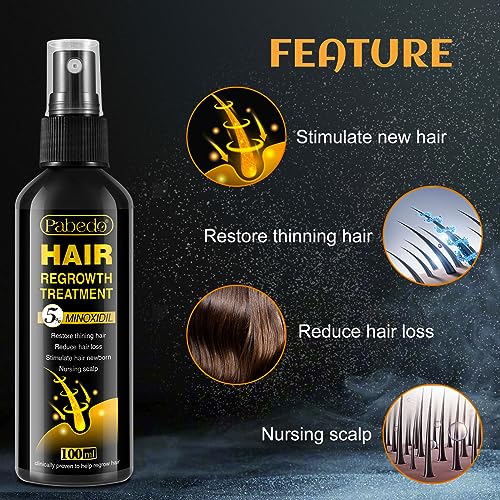 Suero de crecimiento del cabello de minoxidil al 5%, spray d