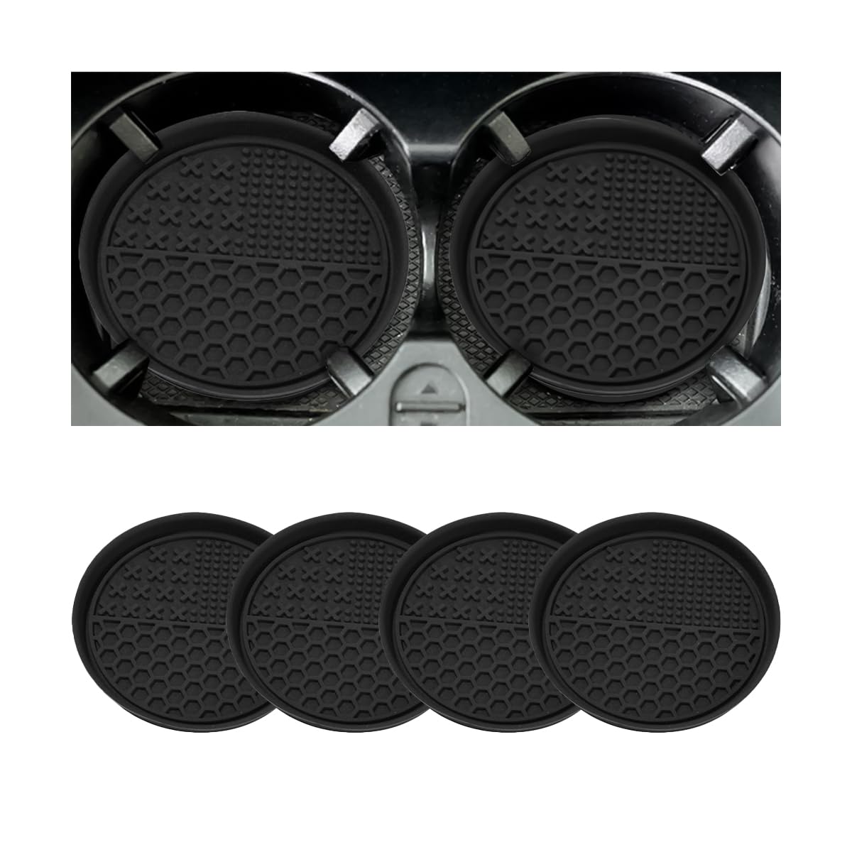 4 posavasos para automóvil, tapete de silicona antideslizant
