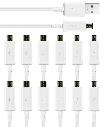 [Paquete de 12 cables micro USB a granel – 1 M/3.3 pies de c
