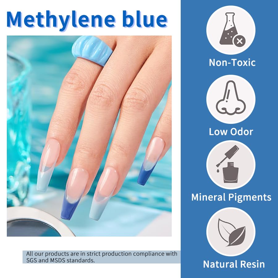 JR juego de esmalte de uñas de gel color azul colección 9pcs