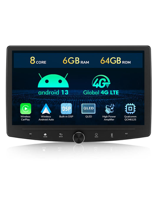 Eonon Estéreo de coche doble DIN de 6 GB+64 GB, receptor de