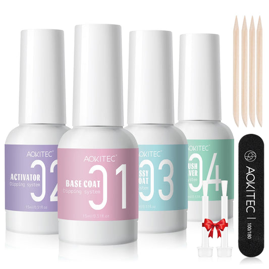 Aokitec Juego de 4 + 8 unidades de polvo de inmersión líquid