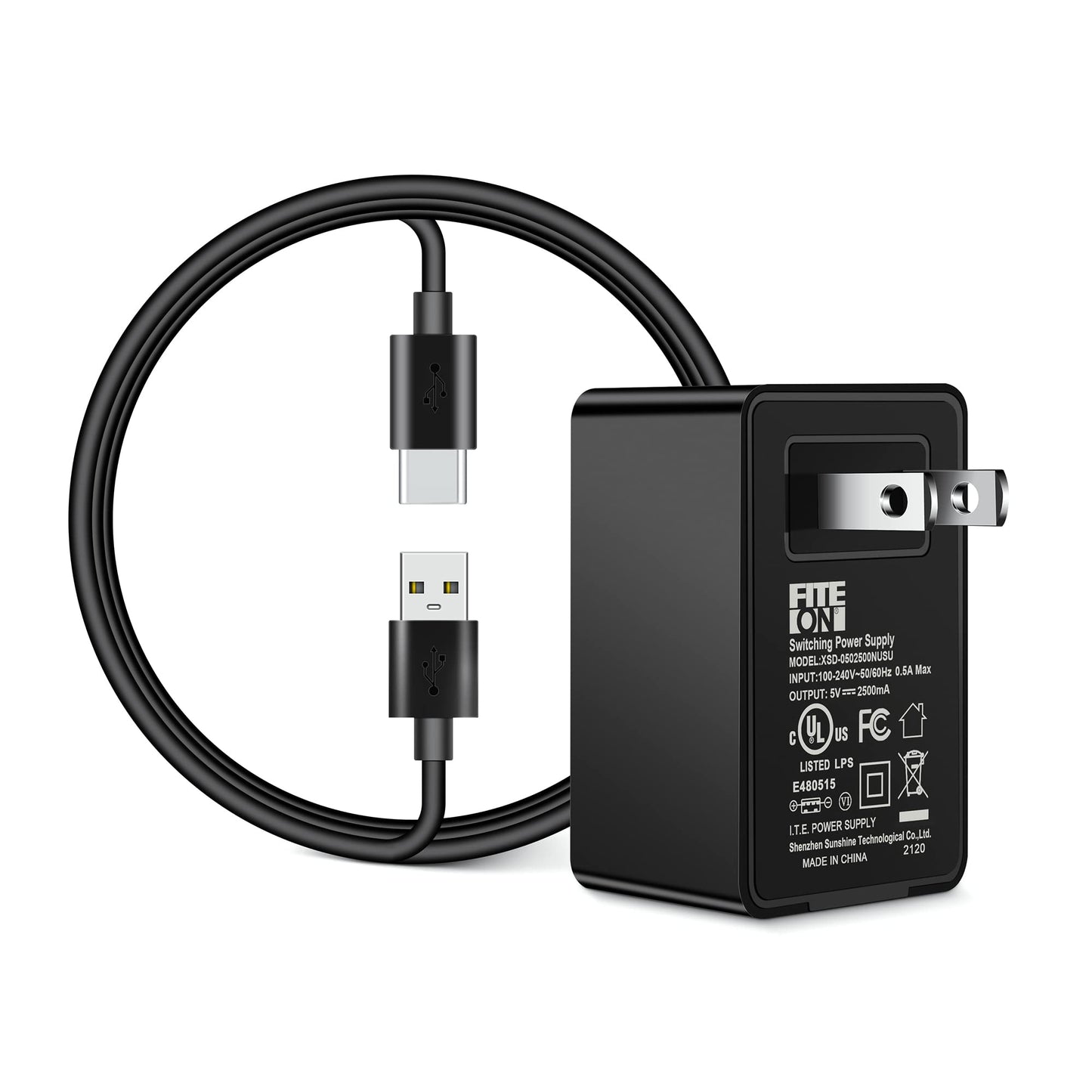 FITE ON Cargador de alimentación tipo C de 5 V compatible co