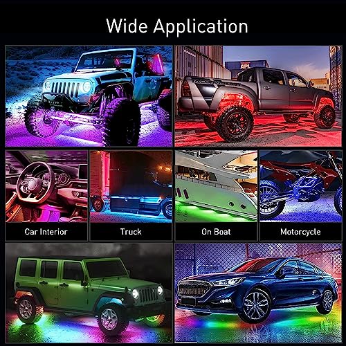 Nilight 6 tiras de luces de neón para automóvil, 300 LED, mu