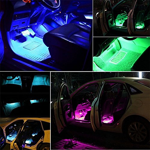 Tira de luz LED para automóvil, 4 unidades, multicolor, para