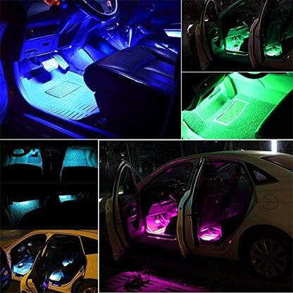 Tira de luz LED para automóvil, 4 unidades, multicolor, para