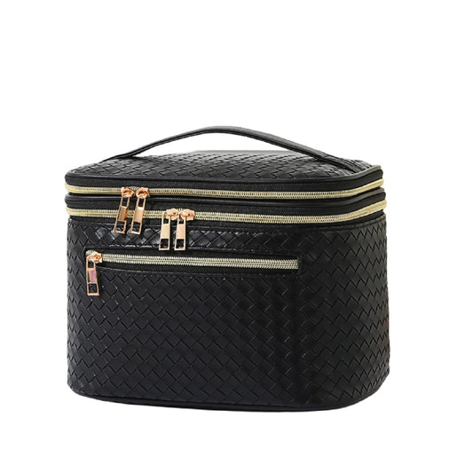 Bolsa de maquillaje para mujer, bolsa de cosméticos de doble