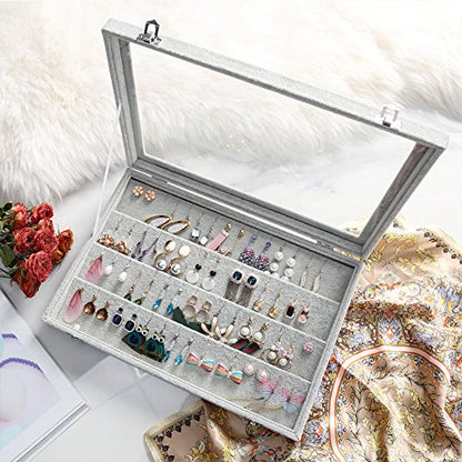 Wuligirl - Joyero organizador de terciopelo para aretes, col