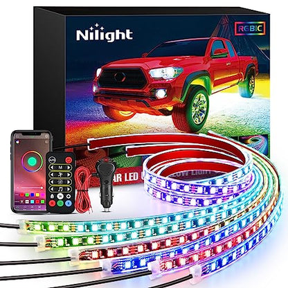 Nilight 6 tiras de luces de neón para automóvil, 300 LED, mu