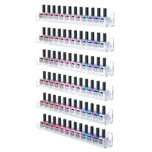 FEMELI Estante de pared para esmalte de uñas: 6 estantes de