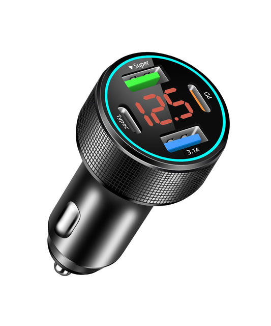 Cargador de coche USB C de 66 W, adaptador de cargador de co