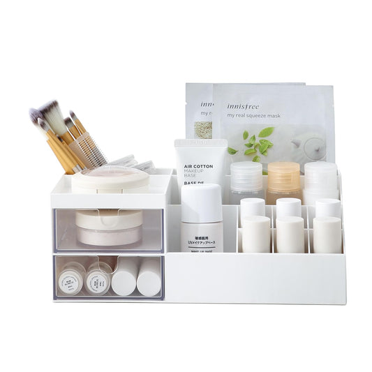 AfooBezos Organizador de maquillaje blanco lindo organizador