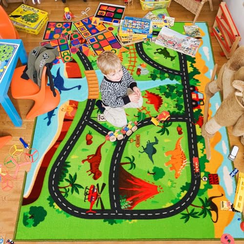 Alfombra de juegos para niños, alfombra de dinosaurio de 78.