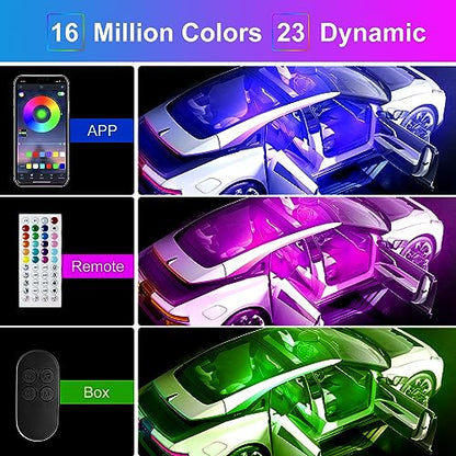 Luces LED para coche, control de aplicación con luces interi
