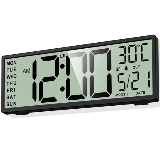 XREXS Reloj de pared digital de 14.5 pulgadas, funciona con