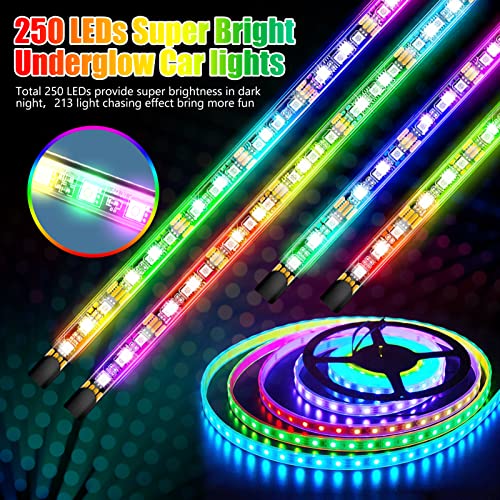 Kit de 4 luces LED de 250 LED para automóvil, control por ap